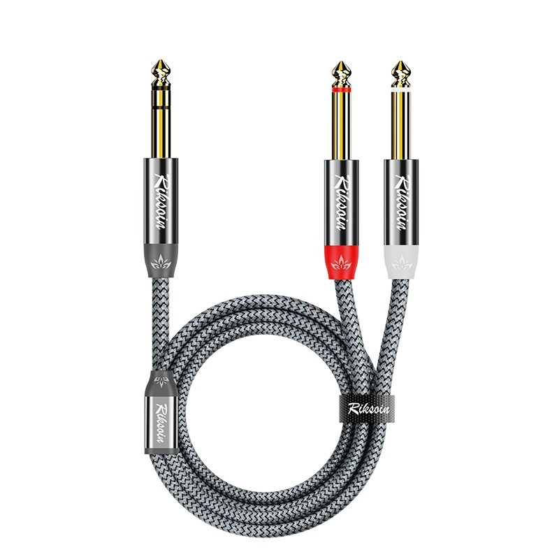 Lekson 6.5 to dual 6.5 audio cable, three-core adapter cable, electronic organ guitar mixing console, audio connection cable Item Picture