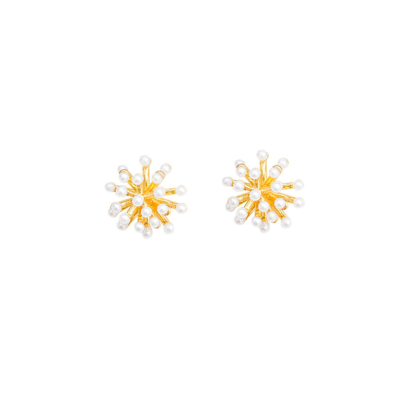 Korean-style simple firework pearl stud earrings for women, fashionable and versatile, with a high-end feel, and the temperament of Internet celebrities and socialite, 2024 new style Item Picture