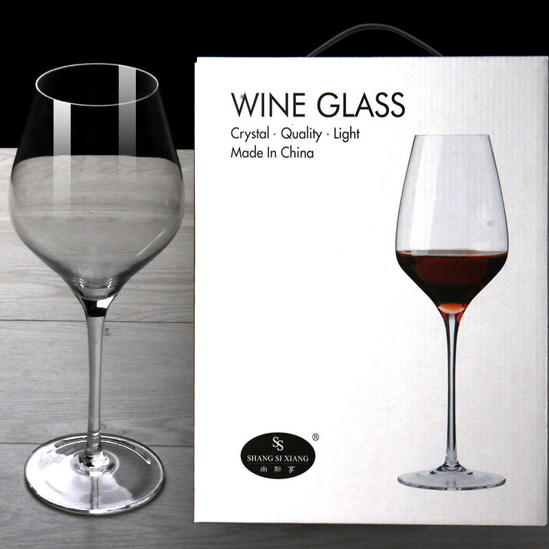 In-stock crystal red wine glass set, transparent highball glass, Bordeaux red wine glass two gift box set, wine glass details Picture