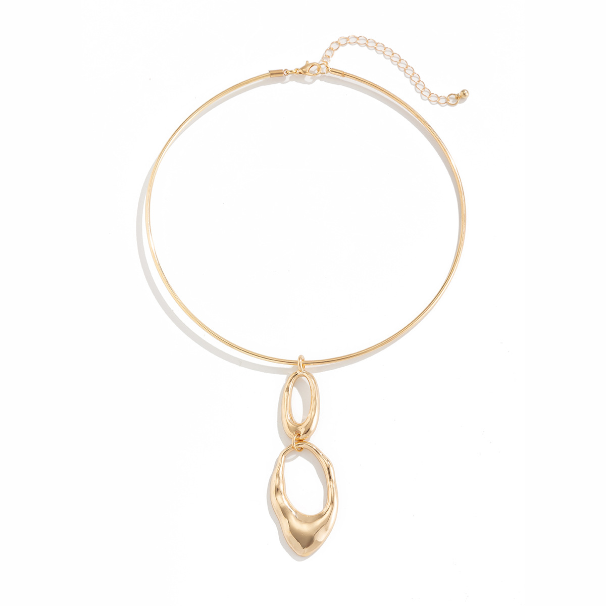 European and American cross-border personalized hug spring opening collar choker women's simple Instagram cold metal neckpiece Item Picture