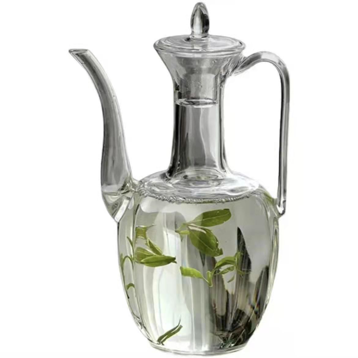 A small glass teapot in the style of the Song Dynasty, transparent for brewing green tea, a tea set for tea brewing, a household imperial concubine wine pot Item Picture