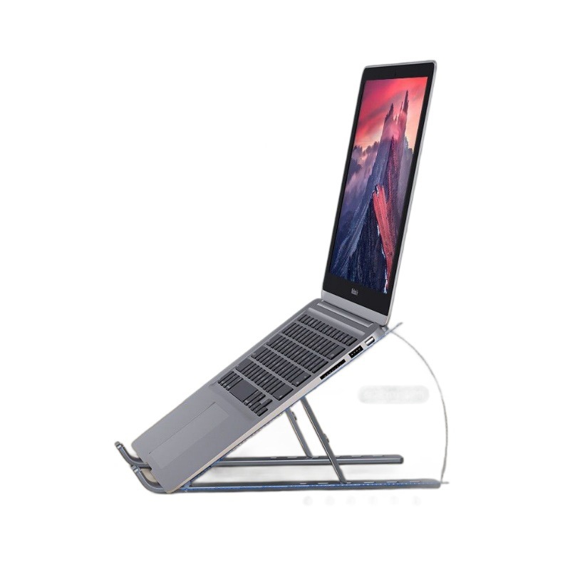 Metal laptop stand, heat dissipation desktop bracket, height-increasing support frame, foldable, portable and adjustable height Item Picture
