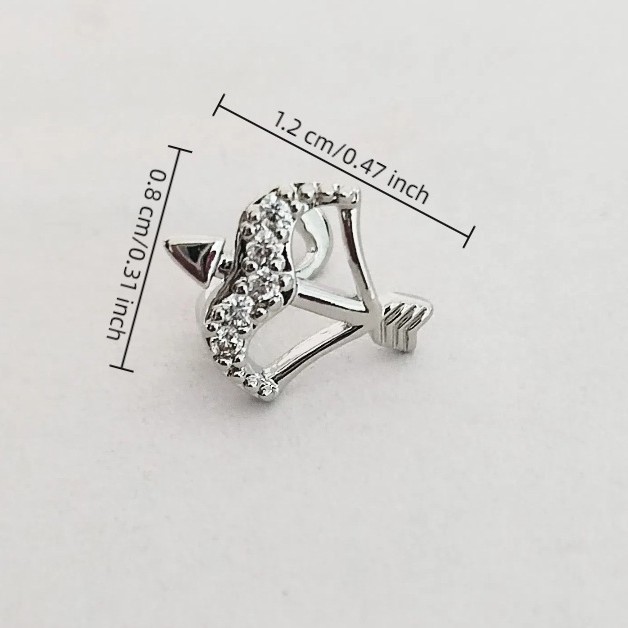 Cross-border new product design style: Brass micro-inlaid zircon, elegant lady Cupid arro-shaped single tooth jewelry details Picture