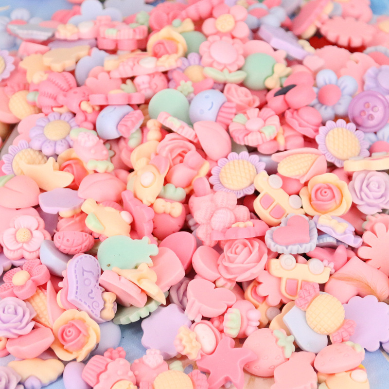 Resin accessories, children's hair accessories, DIY hair clips, hair bands, cream glue small accessories, pink jewelry accessories Application Scenario