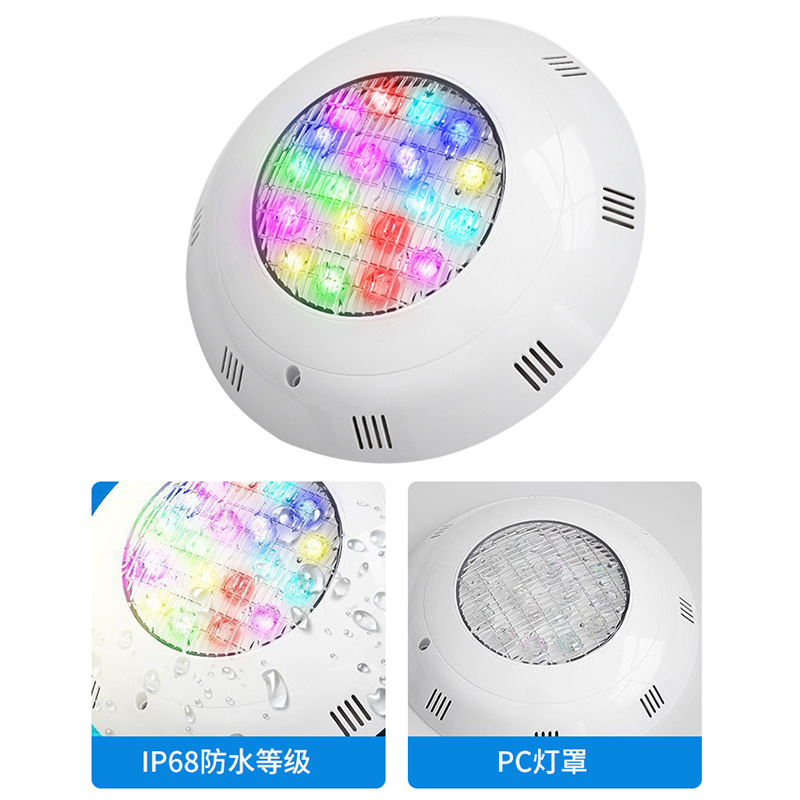 led swimming pool light, underwater wall light, cross-border special supply, seven-color wall-mounted underwater light, fish pond, water pool, swimming pool wall light details Picture