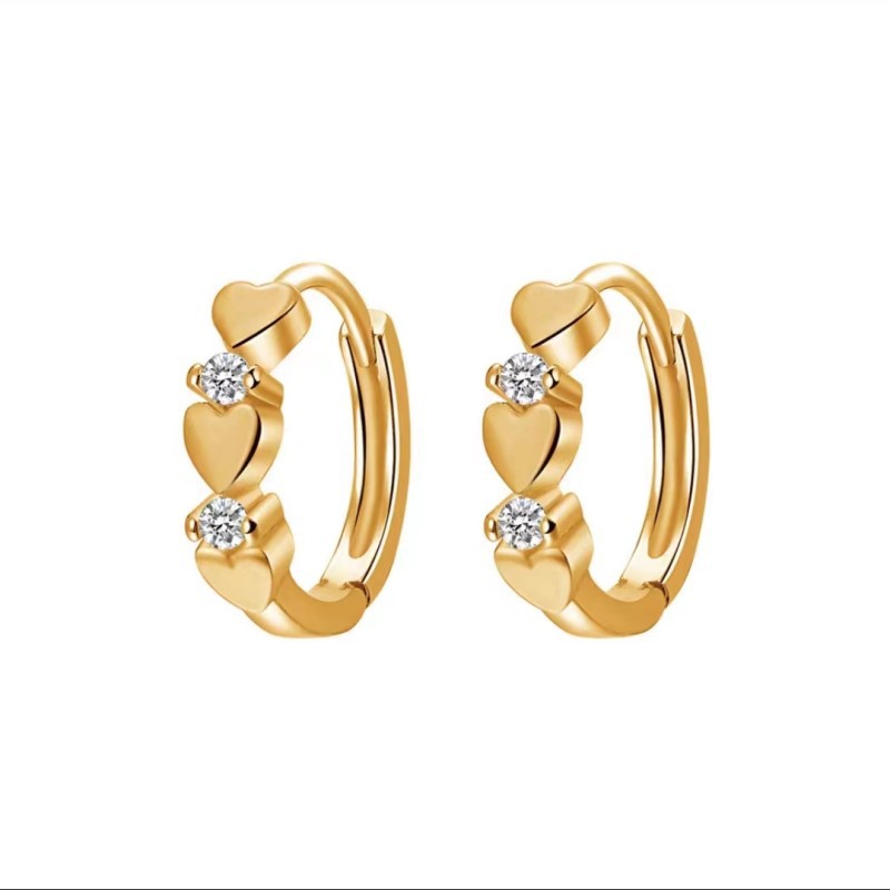The 2025 new trendy heart-shaped zircon ear stud earrings are fashionable, versatile, simple, luxurious and high-end with a cool style Item Picture