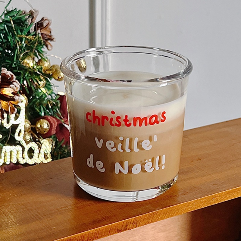 Bolimei christmas Glass Cup, Christmas Cold Brew Cup, Dessert Cup, ins Feng Shui Cup full figure