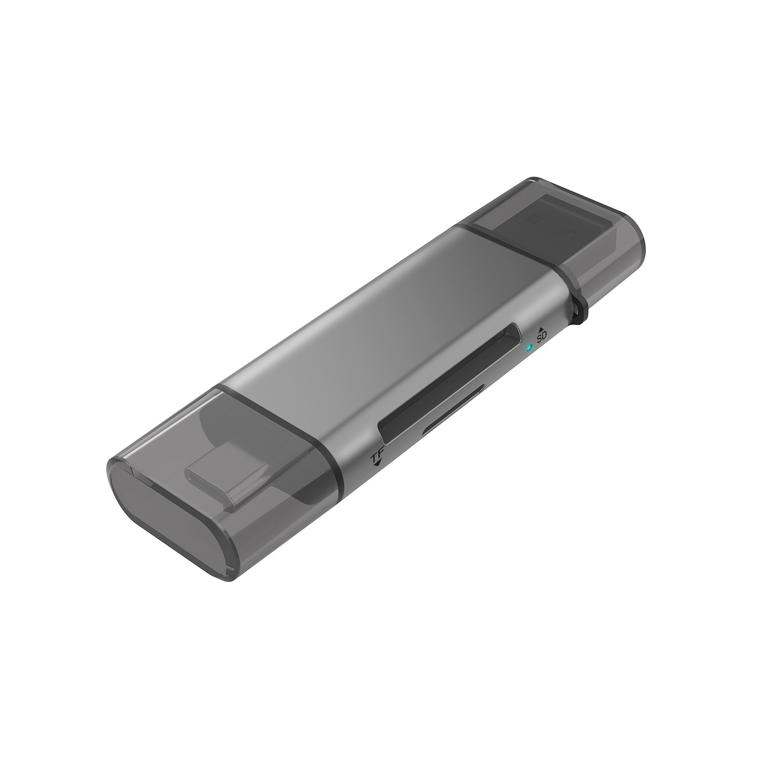 Dual-connector usb2.0 high-speed sd card reader for computers, compatible with memory tf card reader for iPhone 16 Item Picture