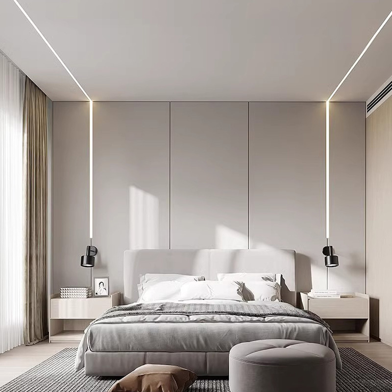 led strip light, aluminum groove, pre-embedded plaster, embedded lace strip light, ceiling strip light, living room strip light groove Application Scenario