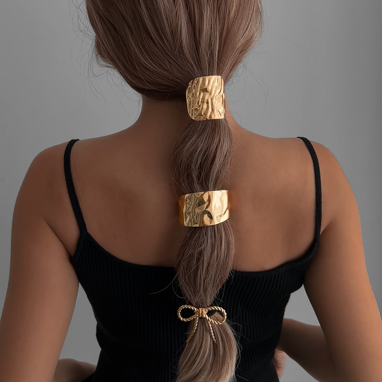 Amazon's best-selling hair accessories for Europe and America, cross-border braided hair, metal headwear, bow, hammer pattern, ponytail and hair tie combination full figure