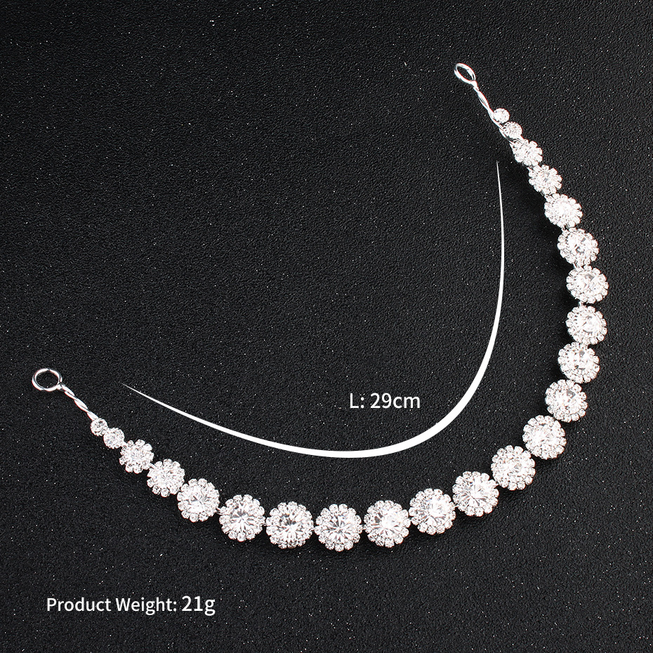 Mianino's new versatile hair band with round rhindiamond design, soft chain headband, wedding and banquet headwear accessories wholesale Application Scenario
