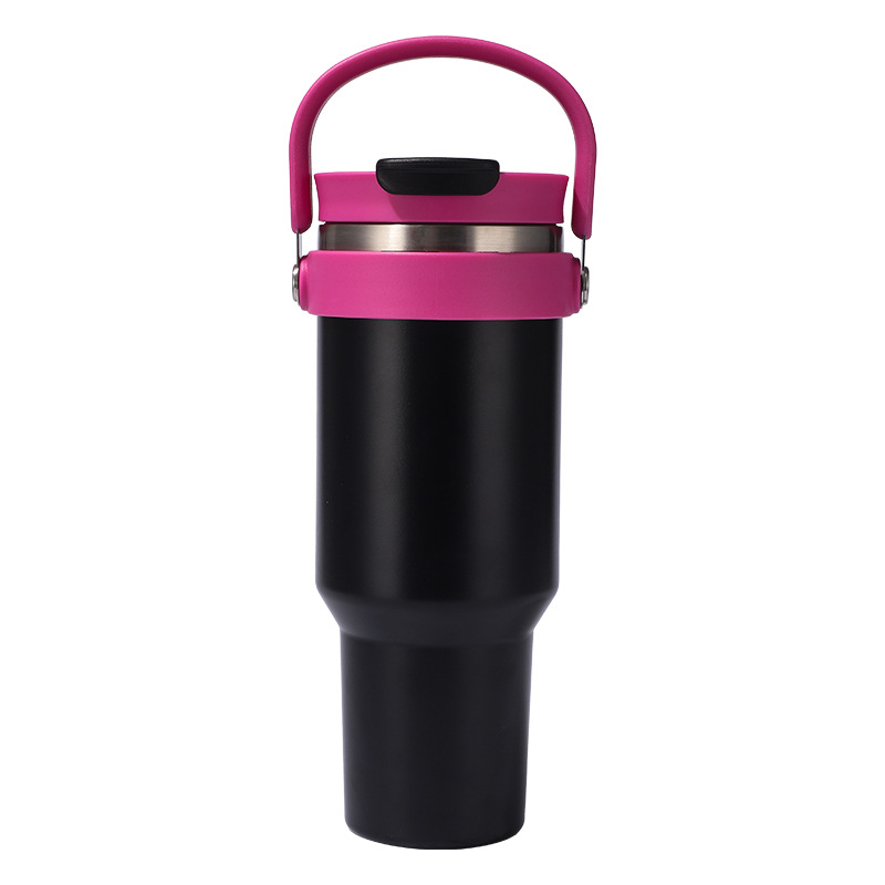 New 40oz car cup insulated cup, with 304 stainless steel inside and out, large-capacity household handle and straw for dual drinking outdoors details Picture
