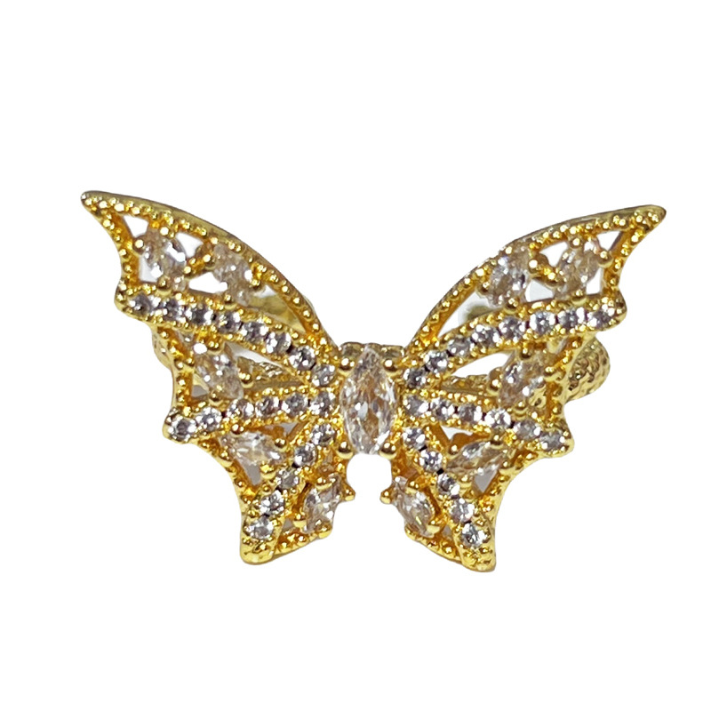 This retro, luxurious and high-end lace butterfly opening ring is a unique and feminine design that is sweet, cool and versatile Item Picture