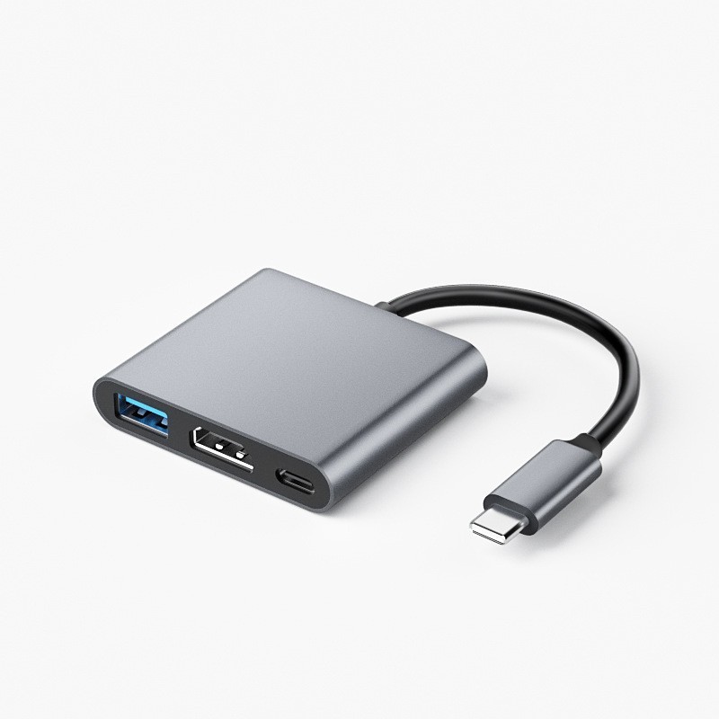 type c to hdmi three-in-one adapter cable, usb c to usb plus pd power supply hub Docking station 4k full figure