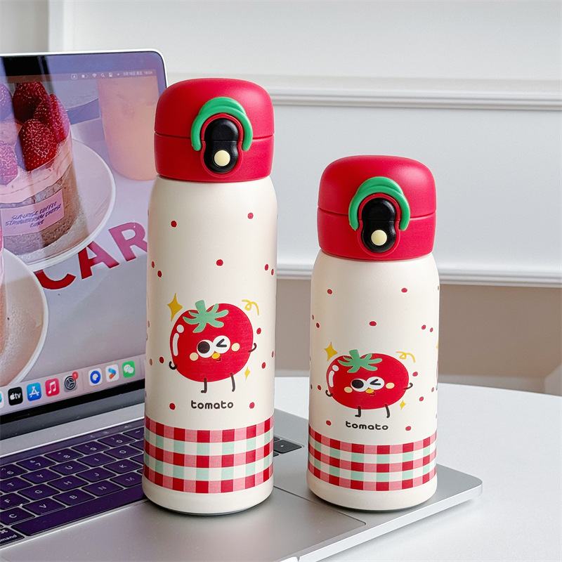 2025 Cute and Portable student and Children's Insulated Cup, Girls' High Appearance Level Straw Water Cup, Stainless steel handle bouncy cup details Picture