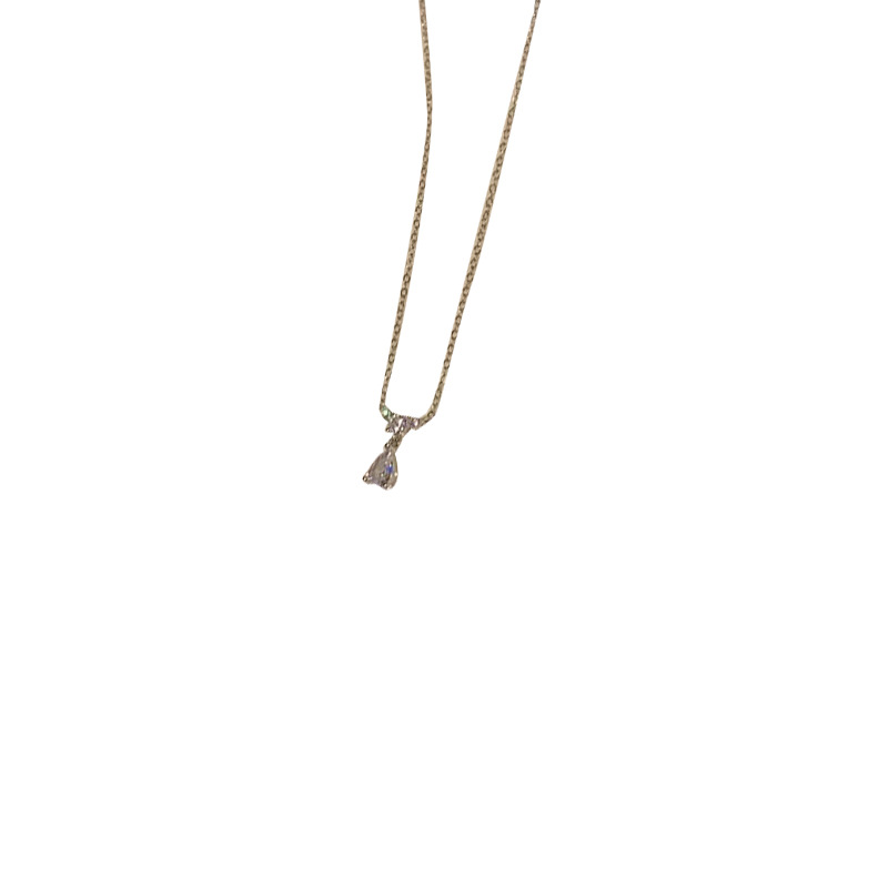 "Beauty's Tear Simple Necklace, a light luxury and niche design for women's summer, water drop collarbone chain, 2023 new style necklace. Item Picture