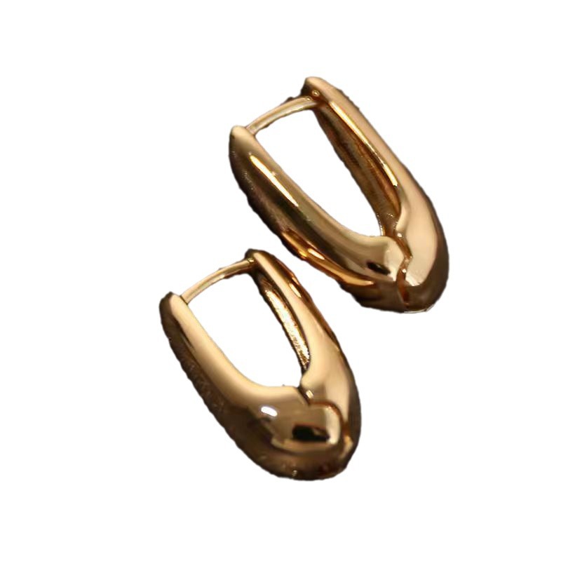 French gold teardrop earrings for women, a niche design with a sense of sophistication and a cold style, unique and elegant ear buckles and earrings Item Picture