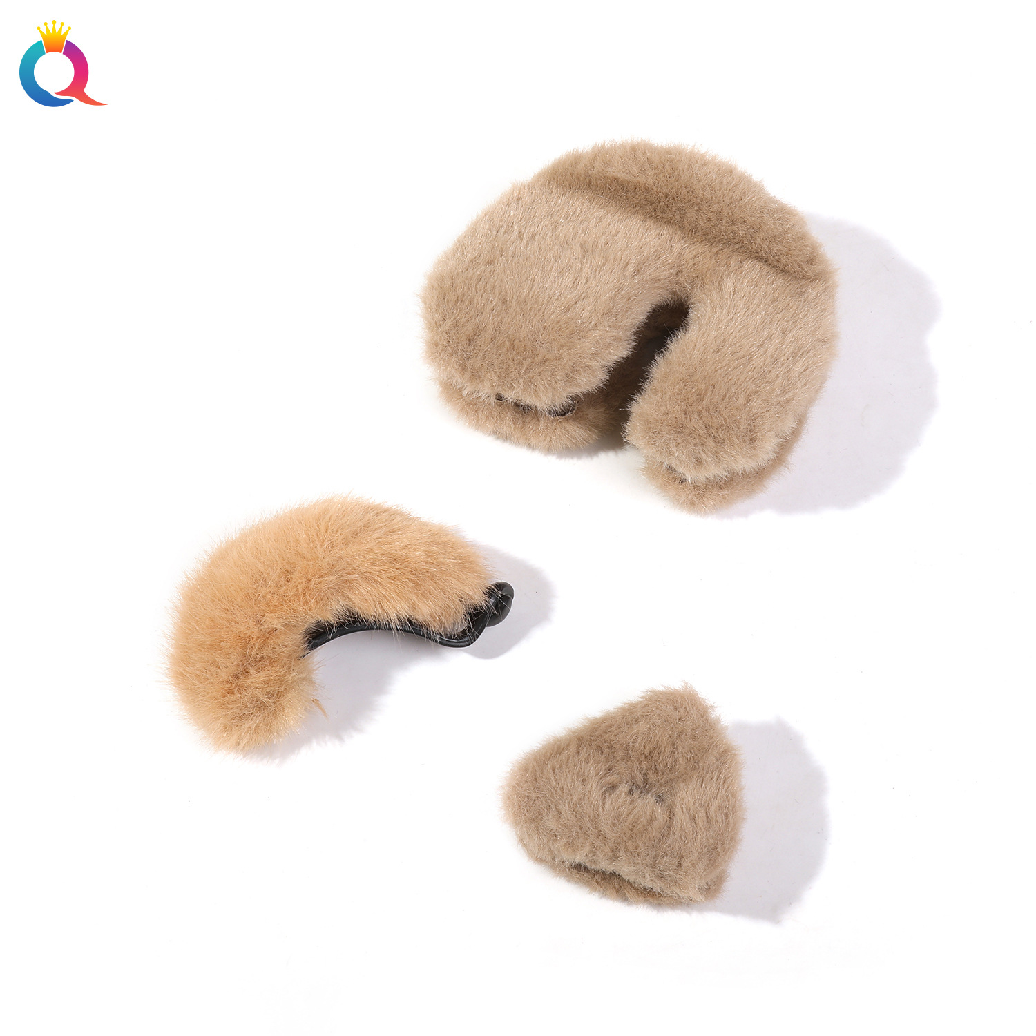 Qiyue Cross-border Autumn and Winter plush U-shaped hair clips, fashionable updo hair clips, women's twist clips, shark clips, hair accessories wholesale Item Picture