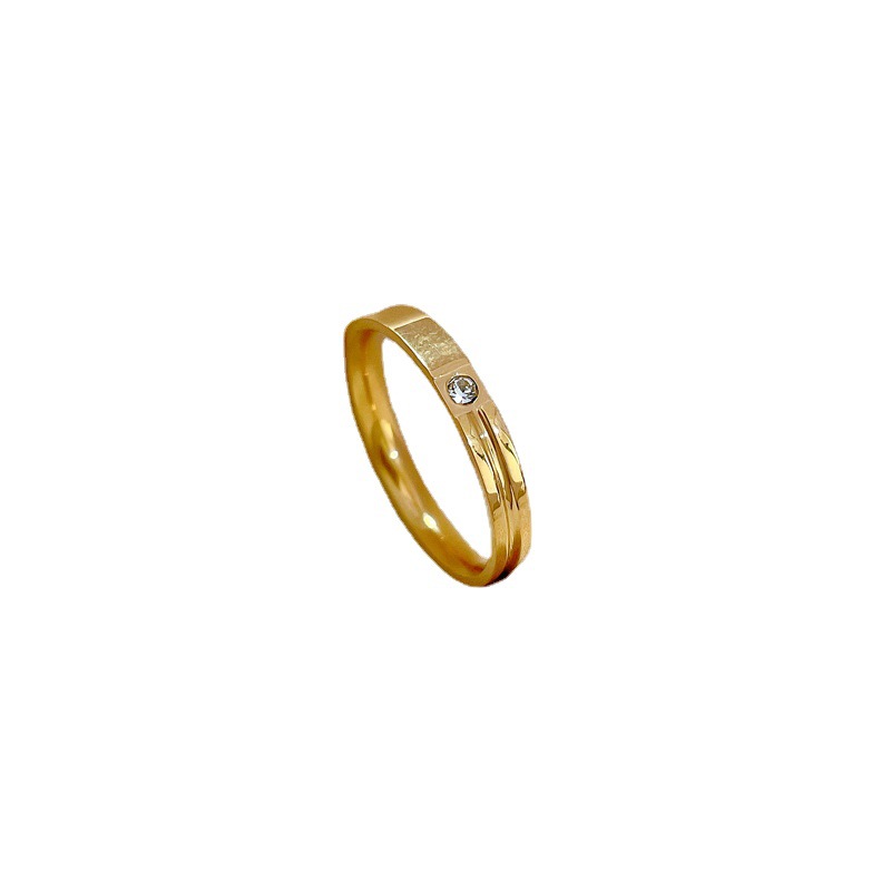 【 Non-fading 】 Minimalist geometric titanium steel cold style dance ring for men and women, trendy and simple food rings on Instagram Item Picture