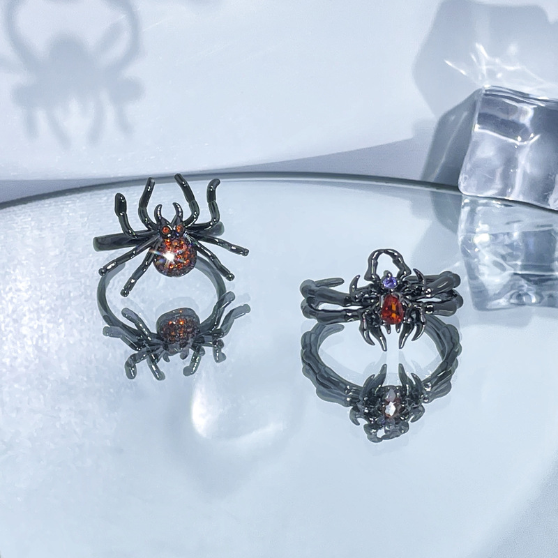 Dark spider-style fashion open ring for women's personality, versatile, niche hot girls, hip-hop, cool and cold style food ring Application Scenario