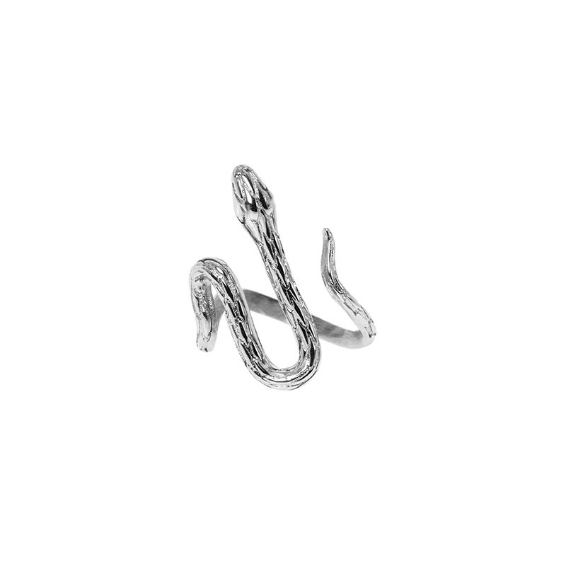Cool and unique texture snake-shaped opening ring, a cold and unique design for women, hip-hop, simple and fashionable food ring Item Picture