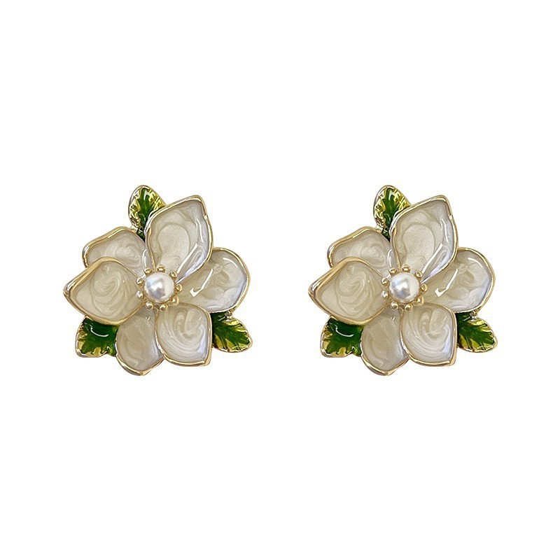 Spring flower stud earrings for women's charm, versatile and niche design sense earrings, ins trendy Korean style girlish earrings Item Picture