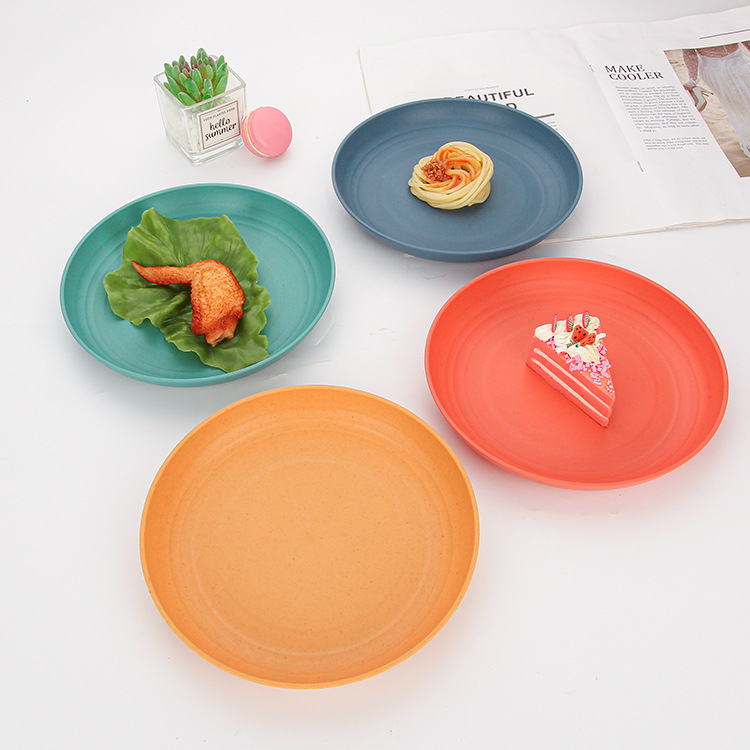 Creative wheat straw plastic household durable children's plate, snack nut plate, vegetable and fruit plate, snack plate Specification drawing