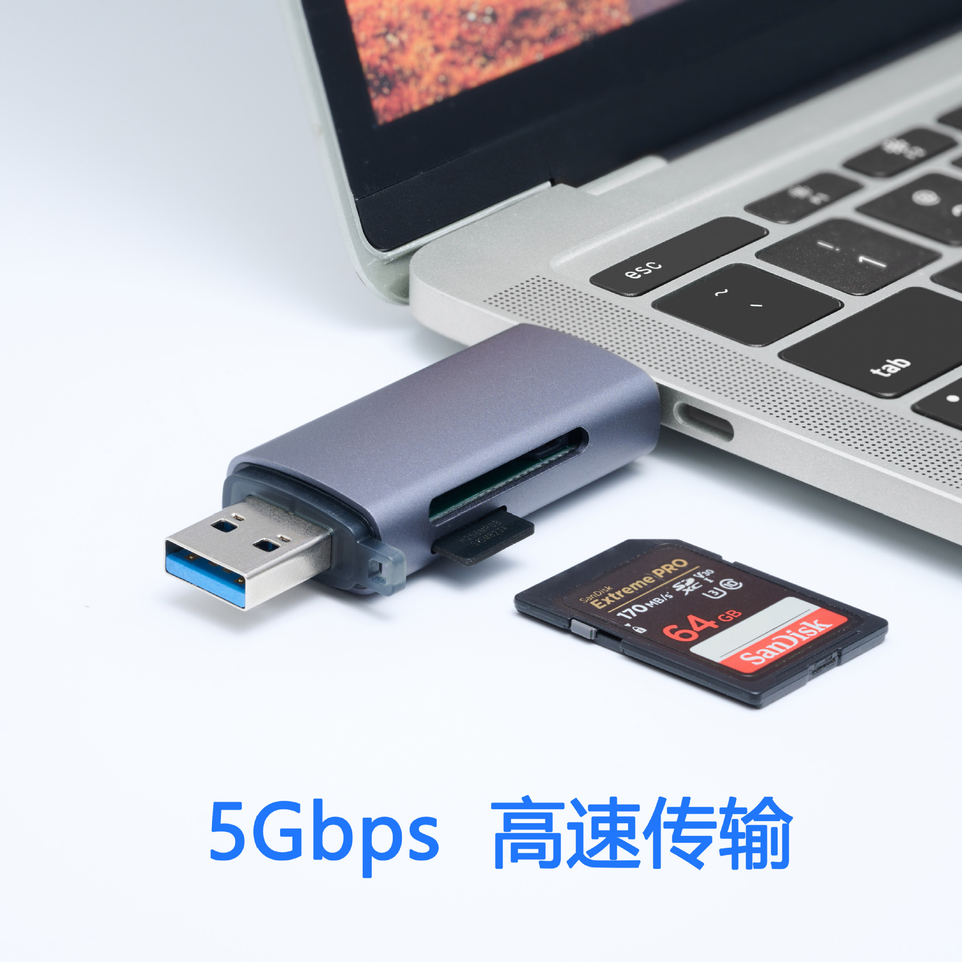 Aluminum/zinc alloy is suitable for Apple Type-C/V8 all-in-one 2.0/3.0 card reader mobile phone tf/sd card reader details Picture