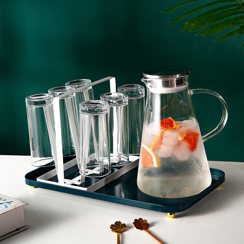 Wholesale of glass water kettles, heat-resistant high borosilicate household cold water kettles with LIDS, large-capacity teapots, and transparent water kettles details Picture