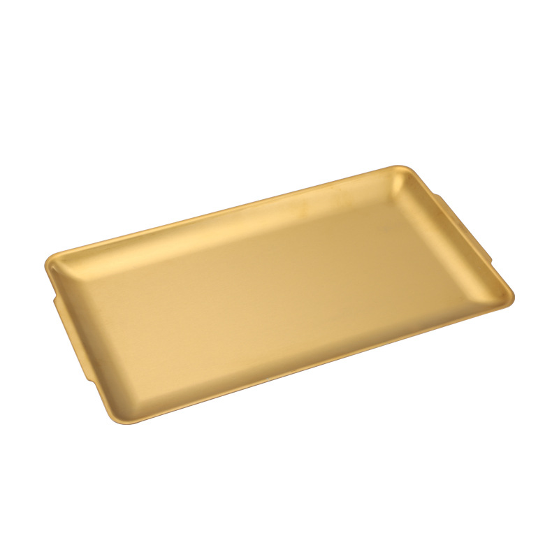 304 stainless steel Korean barbecue plate, square plate, barbecue plate, thickened plate, rectangular vegetable plate, household flat bottom tray Item Picture