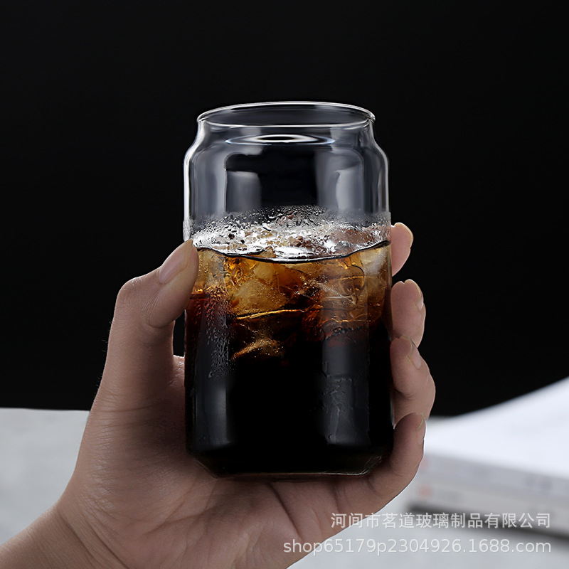 Coca-Cola cans, high borosilicate glass cups, internet-famous photos, Nordic minimalist home creative milk tea beer juice cups Specification drawing