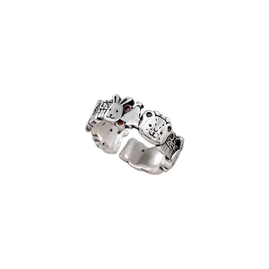 Light luxury and niche design cartoon animal ring, women's fashionable and individual index finger ring, simple yet elegant, versatile ring trend Item Picture