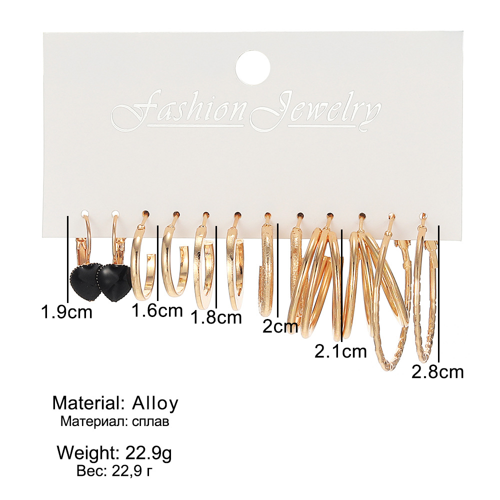 New European and American metal earring square geometric earrings set in ins style earrings set details Picture