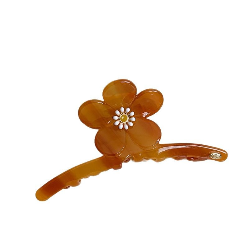 Mermaid Girl acetic acid Flower Hair clip, super fairy-like back head bun hair clip, Japanese and Korean style, versatile new shark clip Item Picture