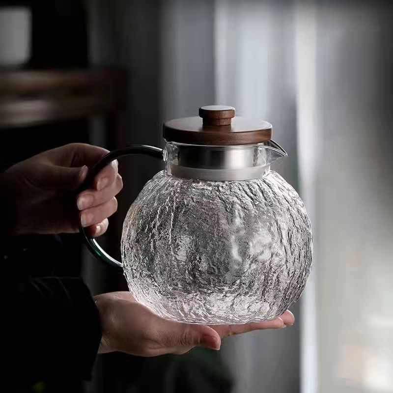 Teapot and cup set, heat-resistant glass cold water bottle, tree pattern household living room glass water bottle, cold water bottle, cup, large capacity Specification drawing