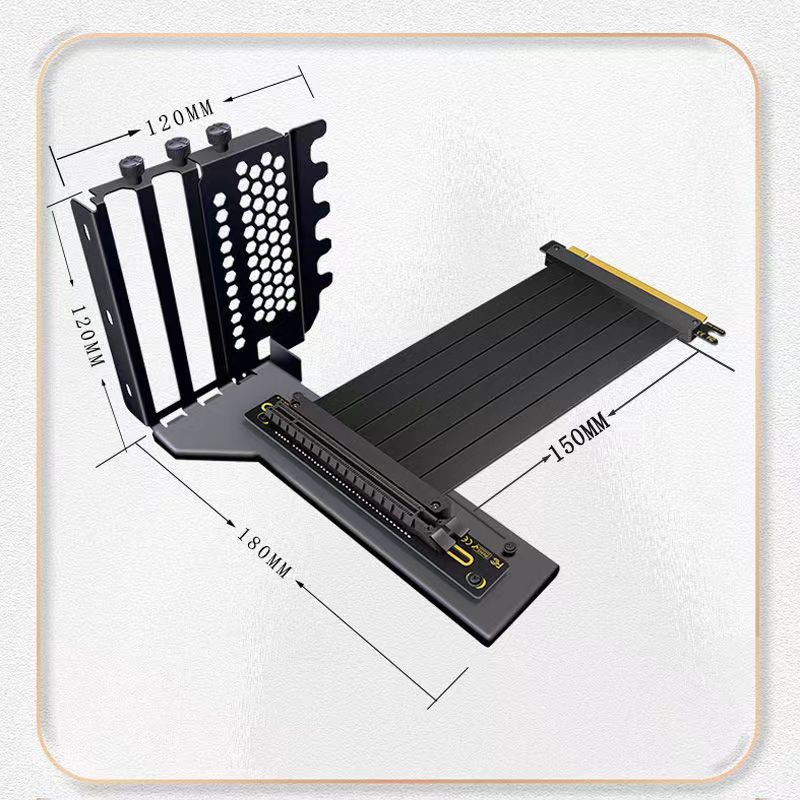 PCIe4.0 graphics card extension cable, 16X vertical installation, suitable for all series of 30 and 40 graphics cards, full-speed lossless 3.0 Specification drawing