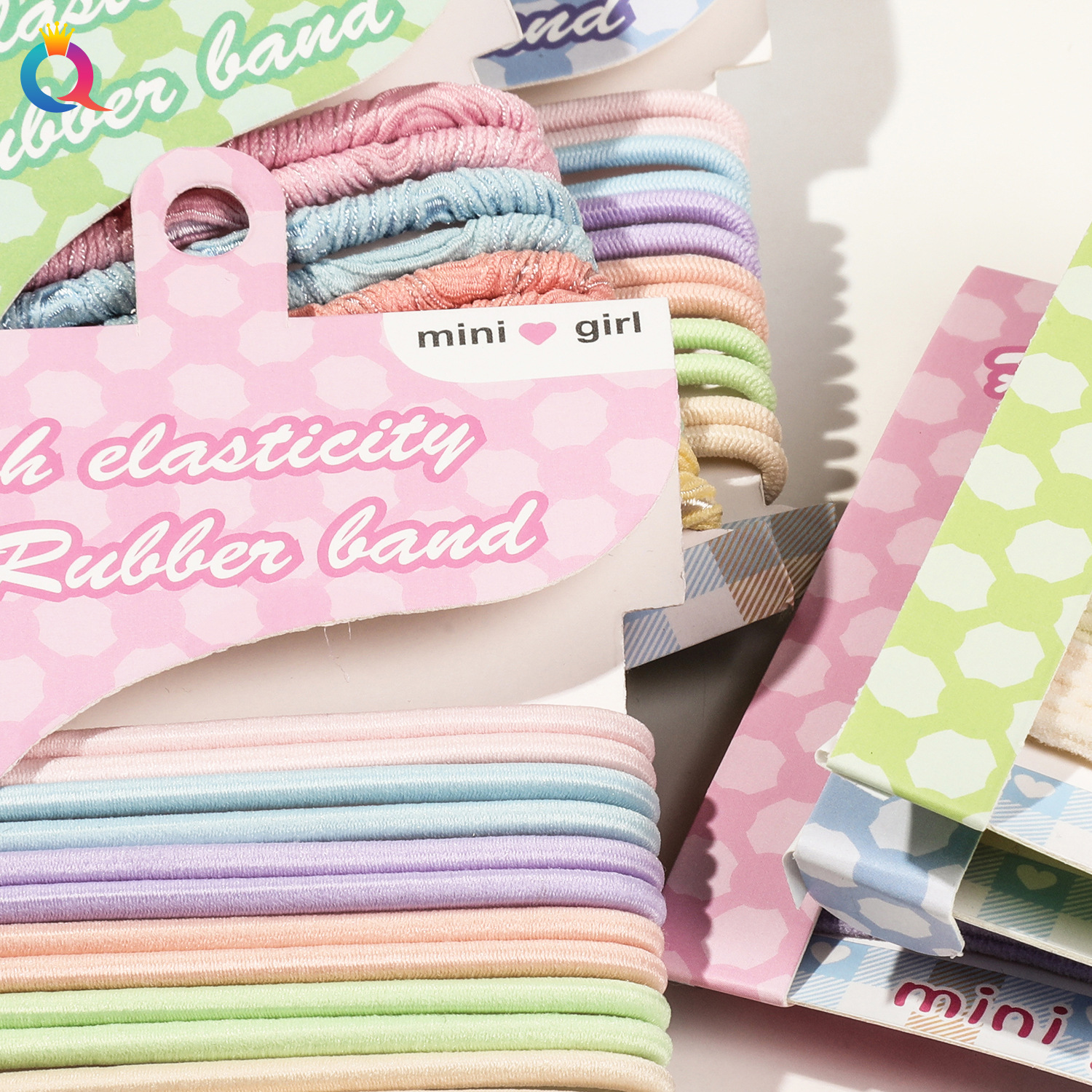 Qiyue Cross-border's new card-sized sweet candy-colored high-elasticity girls' hair tie hair band is a versatile style Application Scenario