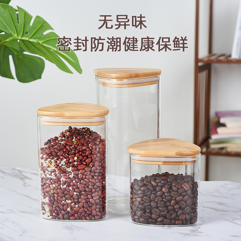 Glass-sealed jars, storage jars, large-capacity glass jars for food, kitchen storage jars, moisture-proof jars, tea jars full figure