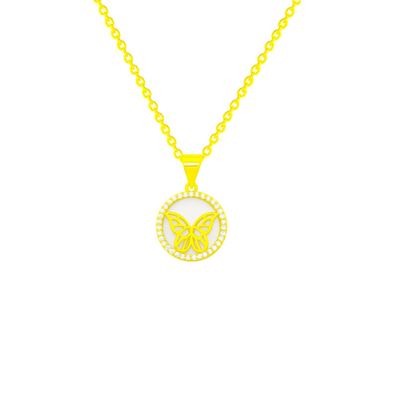 The new 2025 ins cold style circular butterfly necklace accessory for girls, a niche design collarbone chain Item Picture