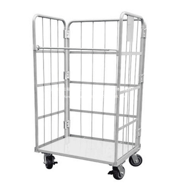 Metal cage logistics vehicles, express sorting and transportation vehicles, folding turnover logistics trolleys, hand-pushed logistics trolleys details Picture