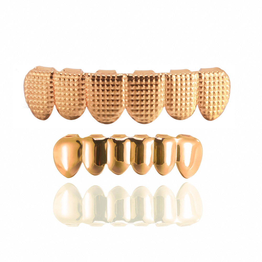 The manufacturer supplies the latest European and American trend square hip-hop teeth, HIPHOP trendy Halloween denture props and accessories details Picture