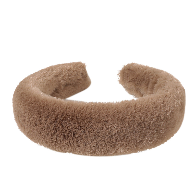 Qiyue Cross-border Autumn and Winter High Head Top plush hair Band, simple and elegant facial cleansing and makeup headband, women's hair accessories wholesale Item Picture