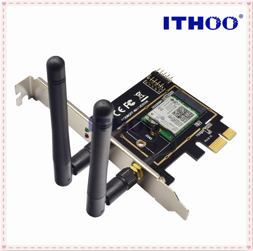 PCI-E to NGFF M.2 WIFI Wireless module adapter KEY-E WIFI wireless network card Bluetooth adapter card details Picture