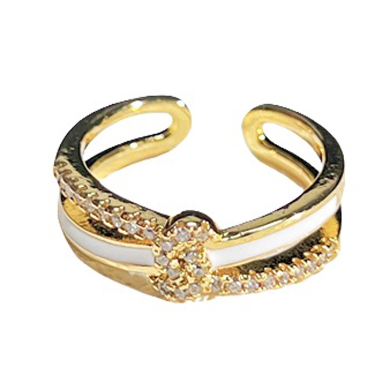 Sweet and cool, niche design sense enamel drop glaze, fashionable and individual open ring, retro, exquisite and versatile ring accessory for women Item Picture