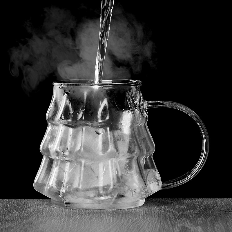 Wholesale new glass coffee cups, Christmas holiday gifts, high borosilicate high-temperature resistant milk breakfast cups, tea juice water details Picture