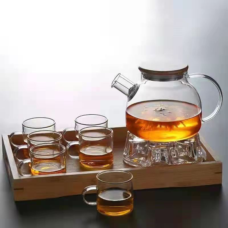 High borosilicate heat-resistant glass explosion-proof brewing teapot, household cooling water kettle, boiling teapot, fruit teapot, large-capacity tea set Specification drawing