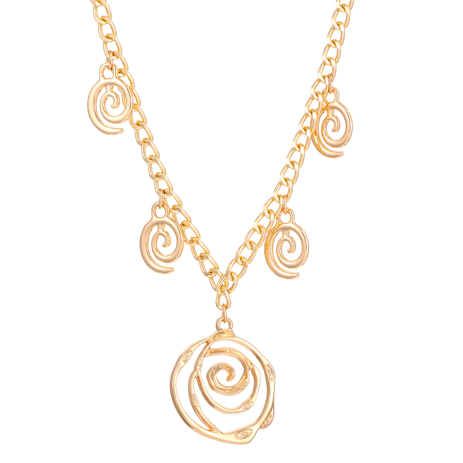 European and American cross-border jewelry, exaggerated flower vortex earrings, bracelet, necklace, three-piece jewelry set, high-end look for women Item Picture