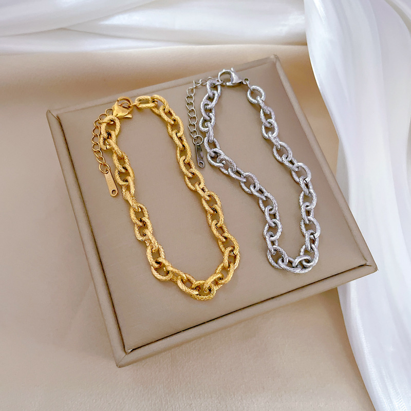 【 All-titanium Steel 】 Dongdaemun minimalist style vintage chain bracelet, a female Internet celebrity's retro best friend details Picture