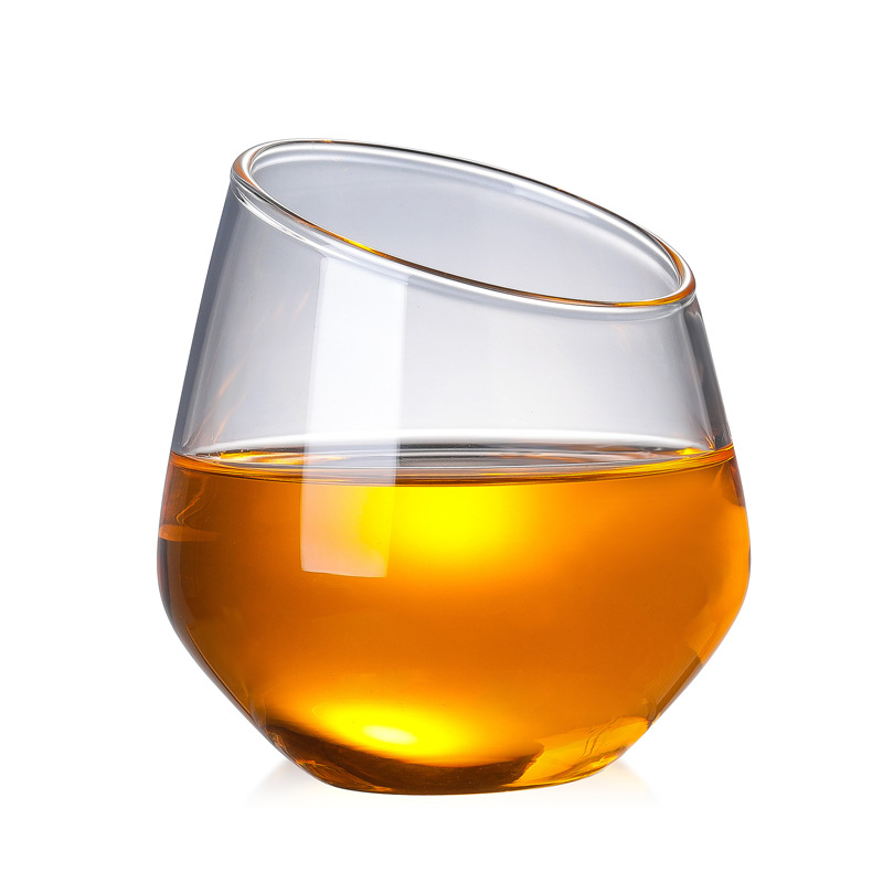 High borosilicate beveled glass cups, fashionable juice cups, large-capacity creative red wine glasses, high-temperature resistant glass cups Item Picture