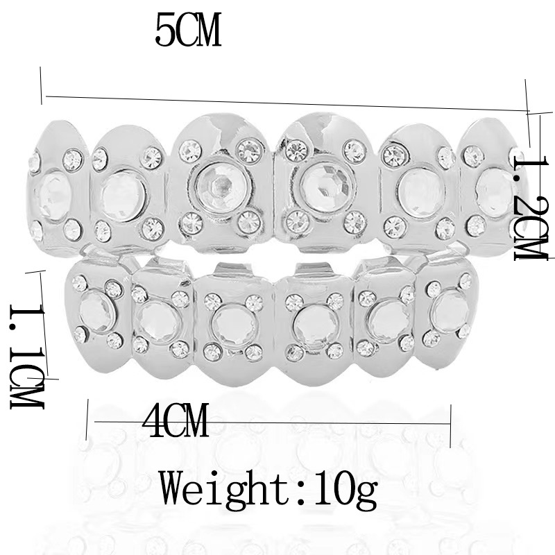 New best-selling hip-hop teeth from Europe and America, Halloween stage props, Hip-Hop nightclub trendy accessories for men and women Specification drawing
